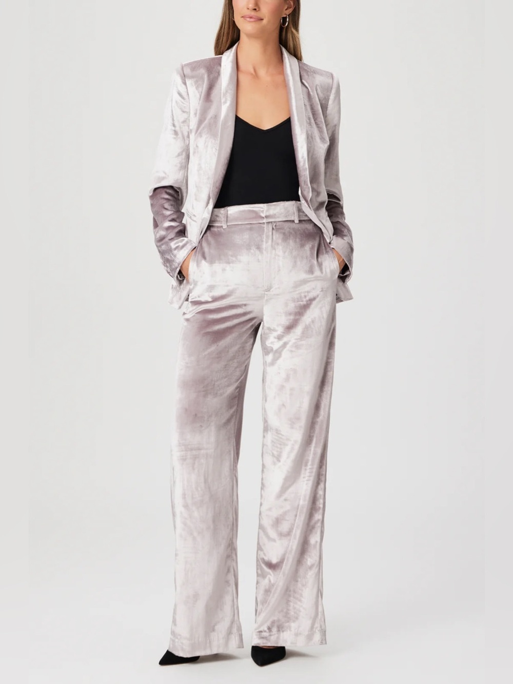 Paige • NWT $299 USD Chateau Velvet Pant in Pewter W14” R11” I32”
